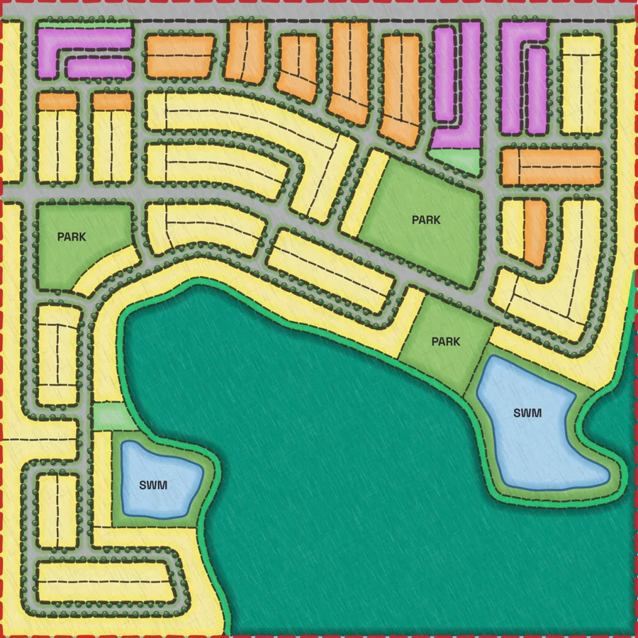 Rendered plan of Concept A, the base concept.